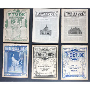 1900 The Etude Music Magazine 10 issues LOT from 1900s Antique Ads SHEET MUSIC